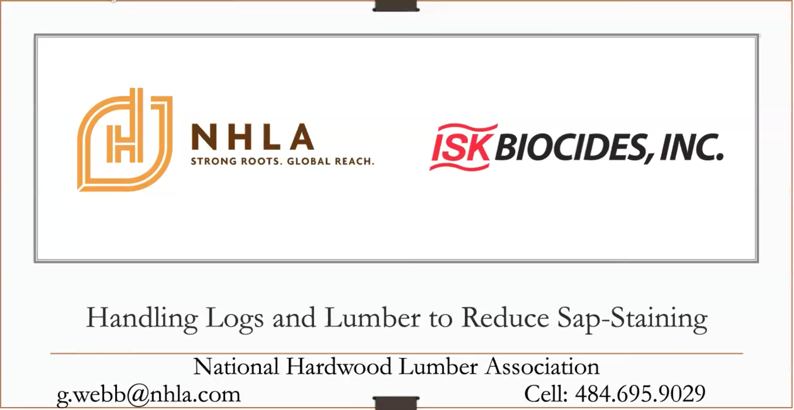 Webinar - Handling Logs & Lumber to Reduce Sap Staining